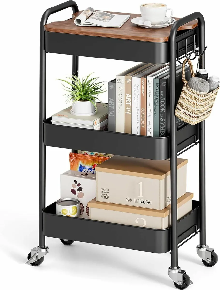 3Tier Metal Storage Trolley Wheels Bathroom office - Image 4
