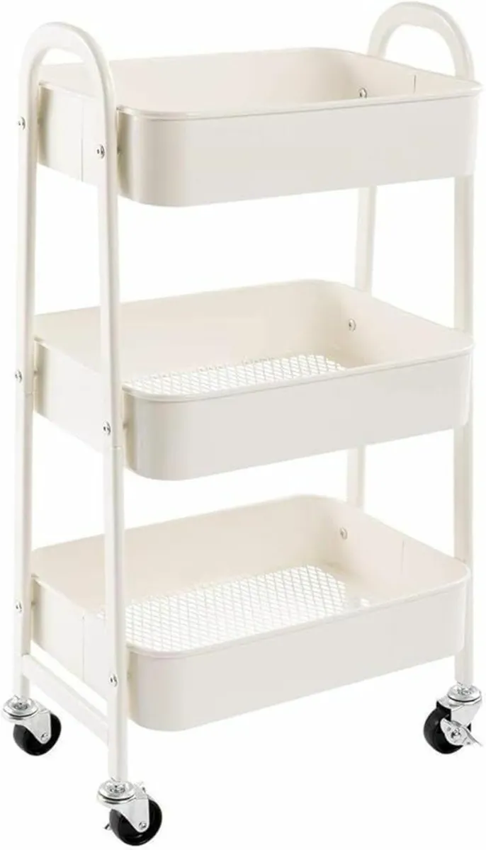 Storage Wheels Kitchen Trolley Metal 3-Tier office - Image 1