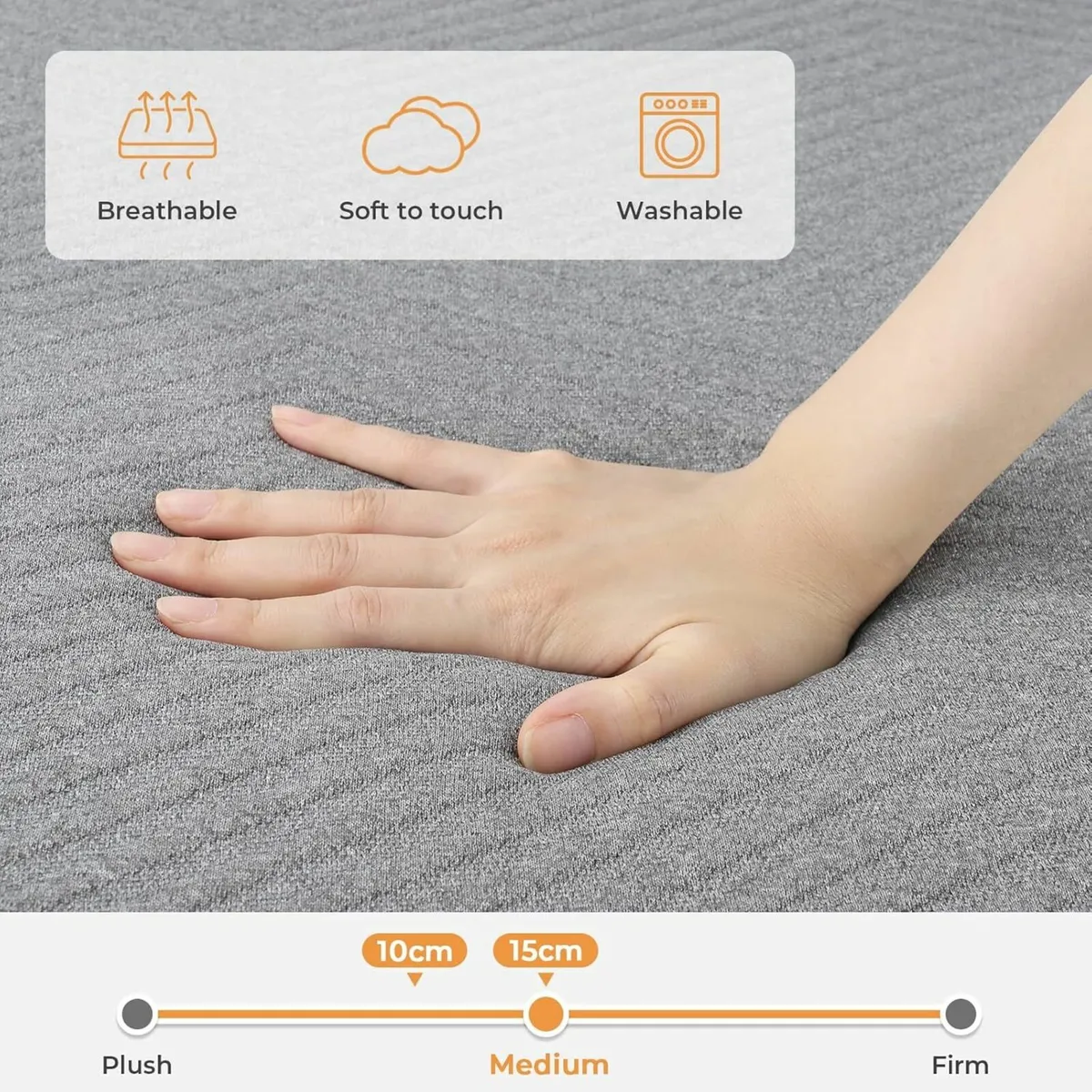 Folding Mattress Single Size 90x190cm Memory Foam - Image 4