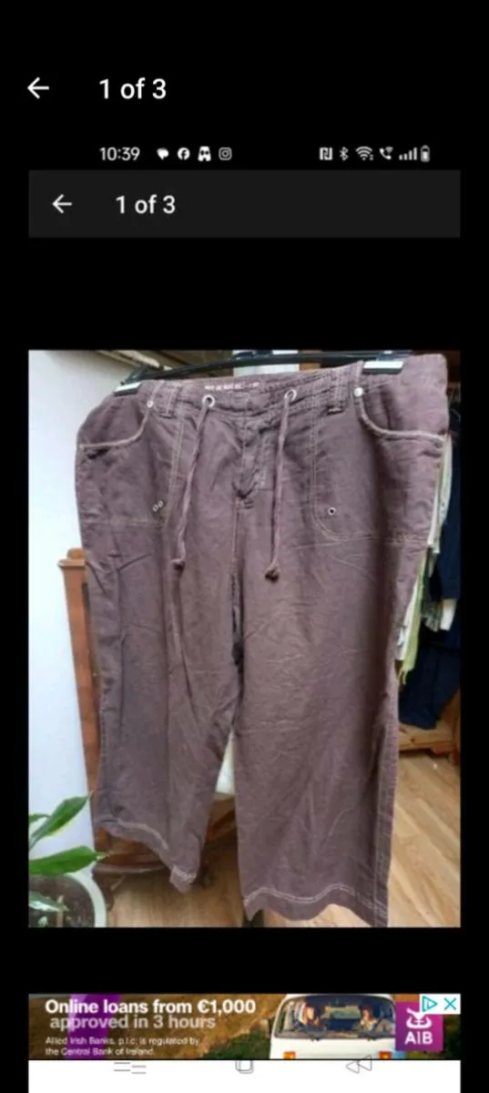 New look inspire 3/4 length brown trousers. Plus s - Image 1