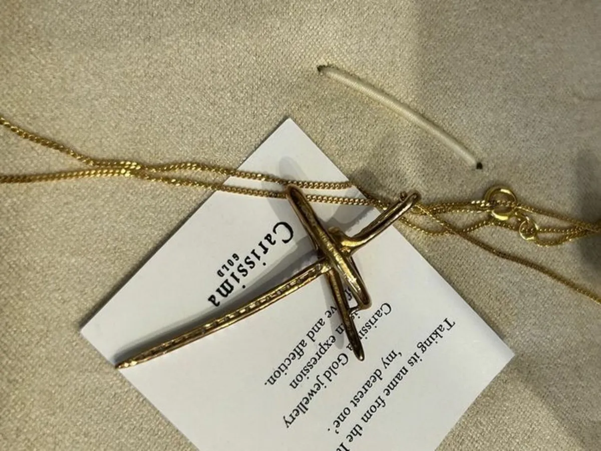 9Ct Gold with 0.2Ct Diamond Cross Pendant & Chain - Image 4