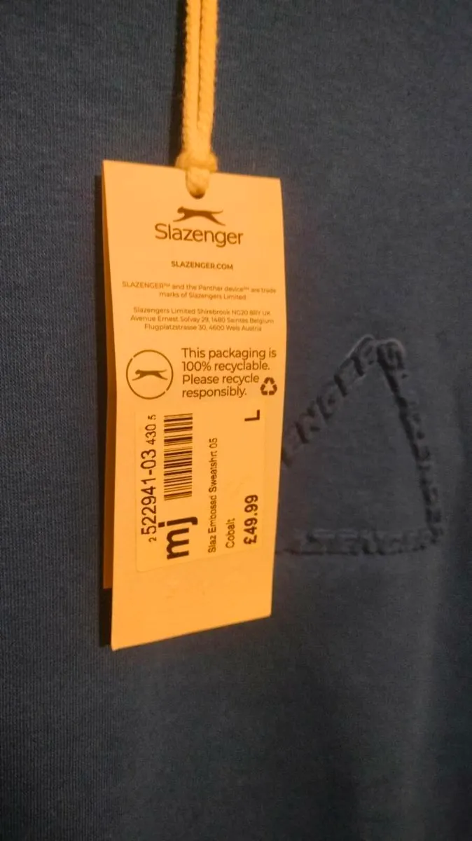 Men's Slazenger cobalt blue sweatshirt, new with t - Image 3