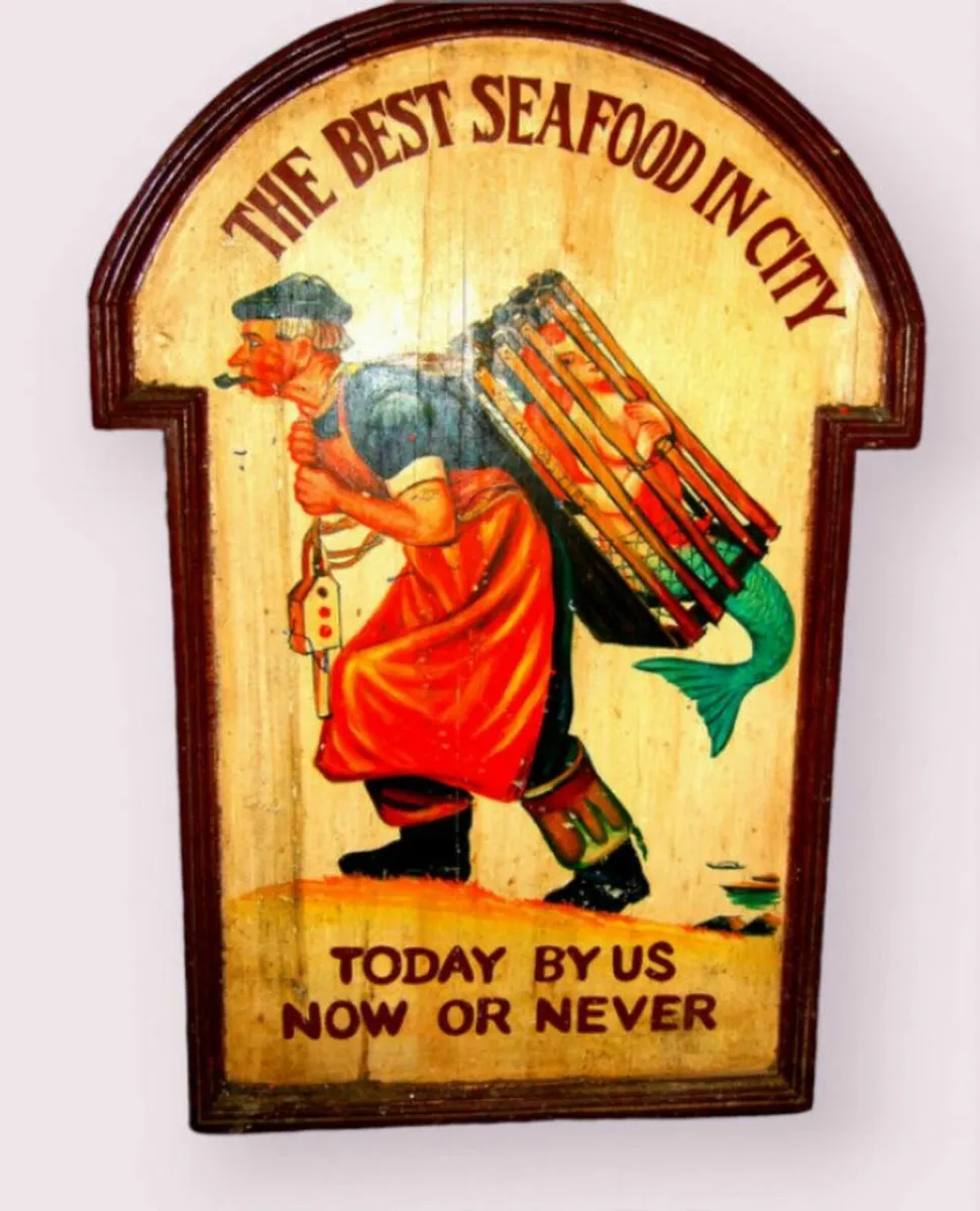 Large Vintage Wooden Sign - Image 1