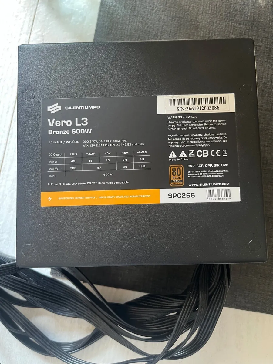 Power supply SilentiumPC VeroL3 600W 80Plus Bronze - Image 2