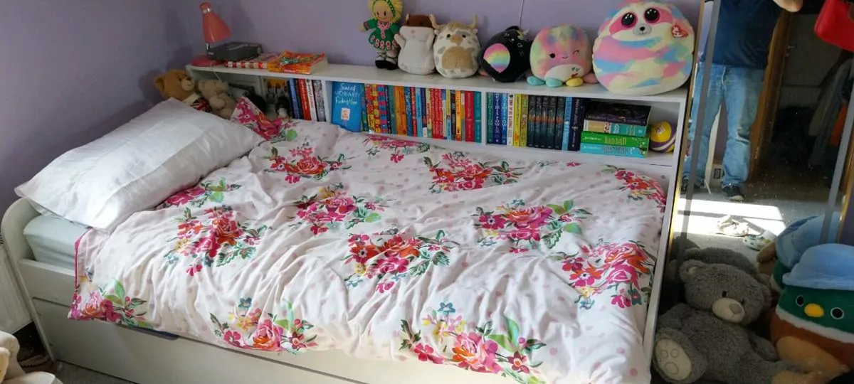 Single bed with built in shelving - Image 1