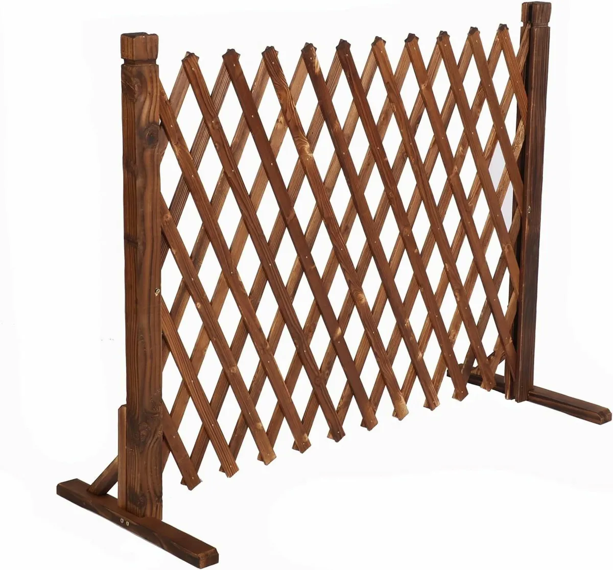 Wood Garden Fence Expanding 2 Pack 34-160cm Brown - Image 2
