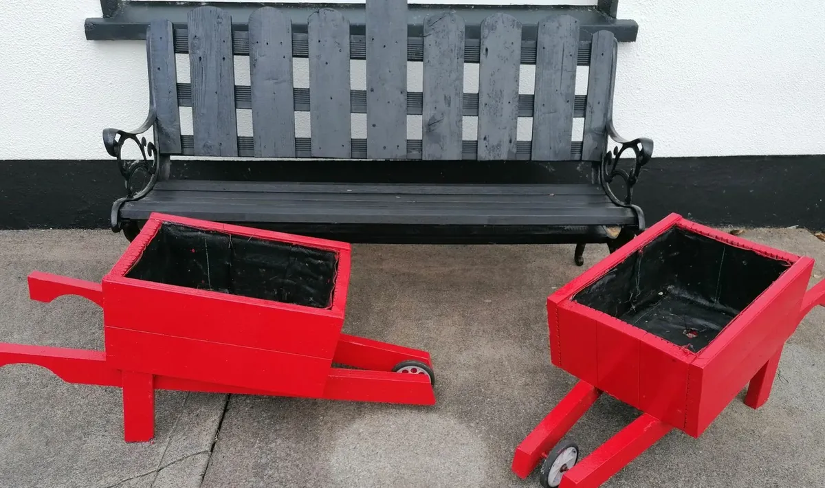 Garden furniture: Bench & 2 Wheel Barrows - Image 1