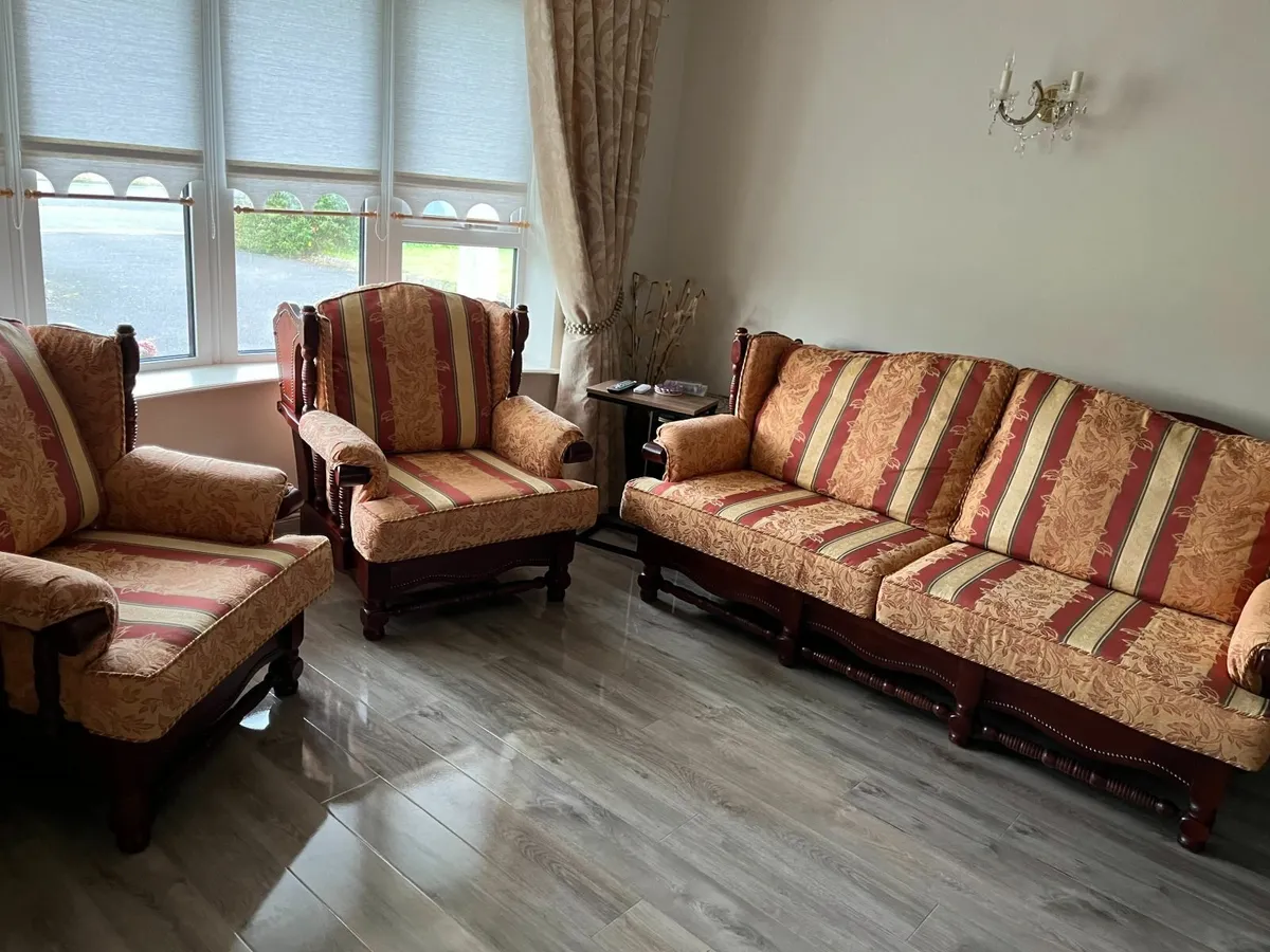 Bespoke & Luxurious Large Sofa +2 Armchairs+ Stool - Image 1