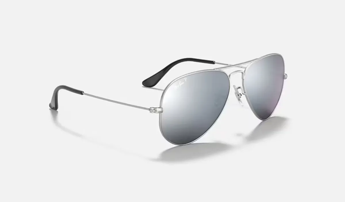 Ray-Ban Polarised Mirror Aviator Sunglasses - Image 4