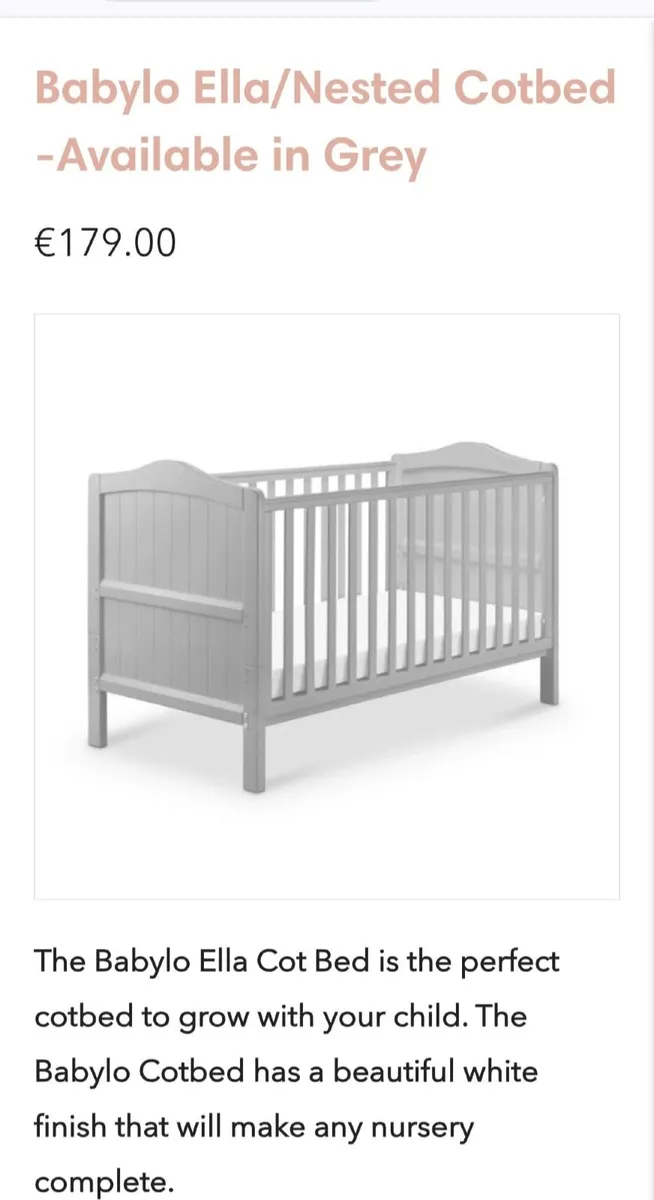 Cot bed and Mattress - Image 4