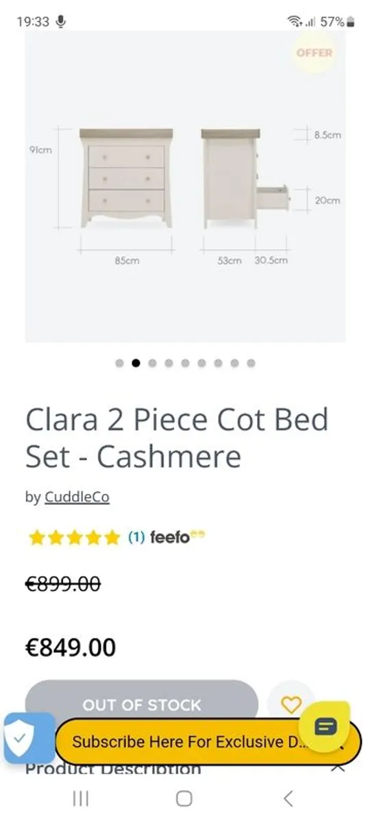 Clara 2 piece cot bed set - Image 2