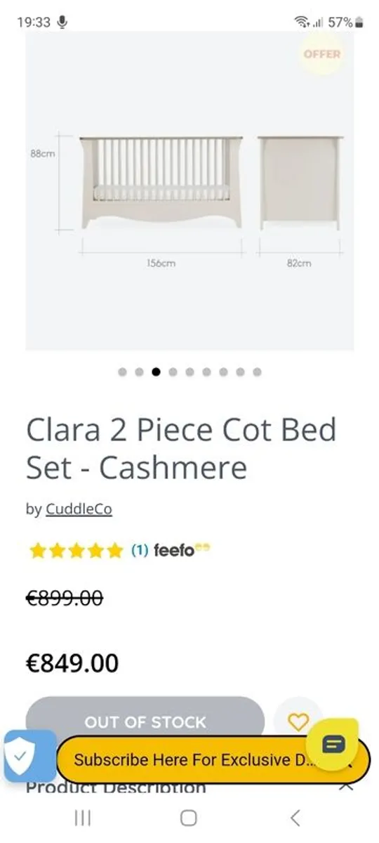 Clara 2 piece cot bed set - Image 3