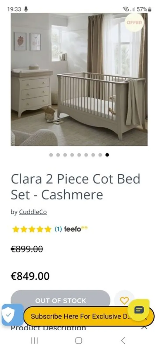 Clara 2 piece cot bed set - Image 4