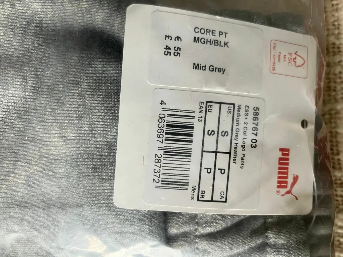 Puma Grey & Navy Joggers (Men's size S) - Image 1