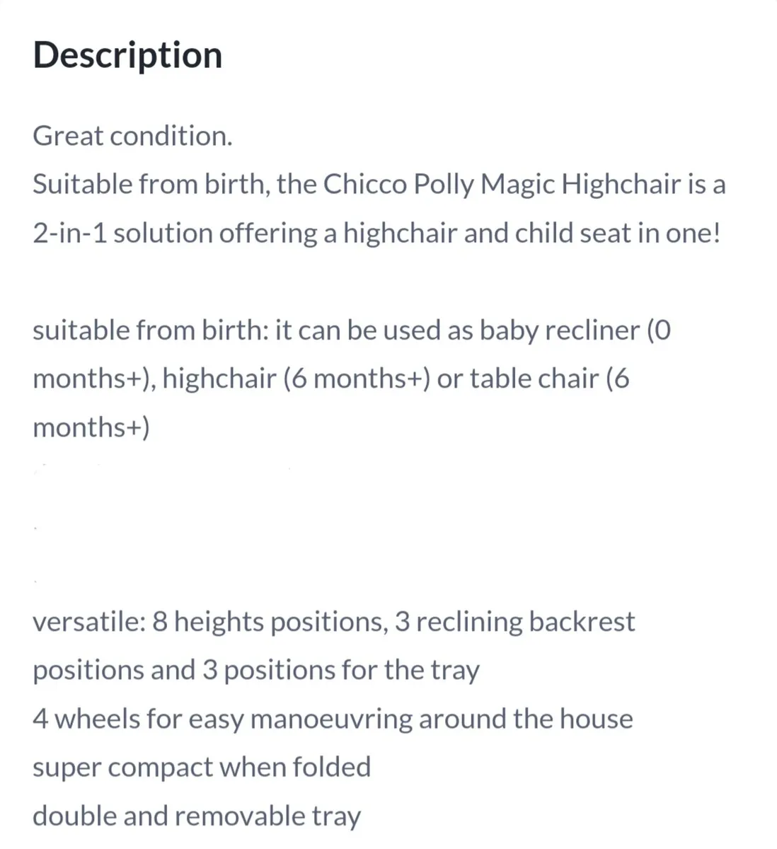 Chicco Polly high chair - Image 3