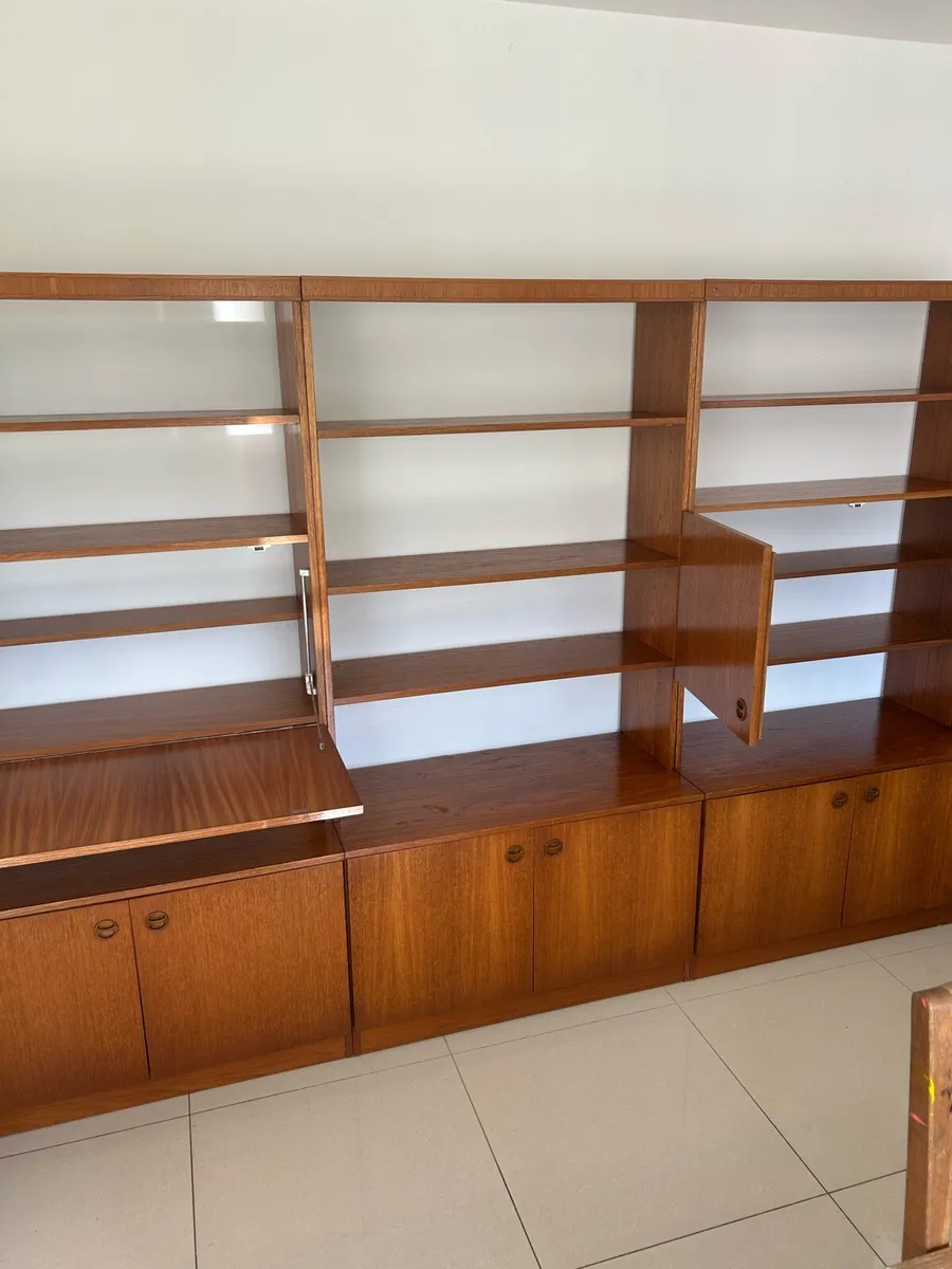 Mid century teak display cabinets x 3 - Image 4