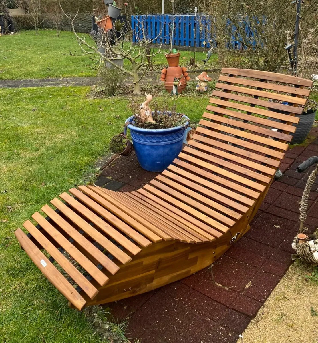 NEW Wooden Garden Lounger .. Free Delivery - Image 1