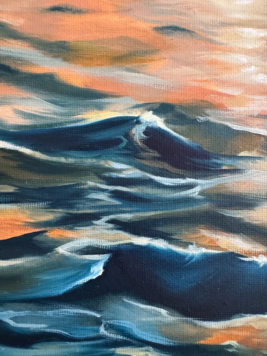 Oil painting seaside sailboat - Image 4