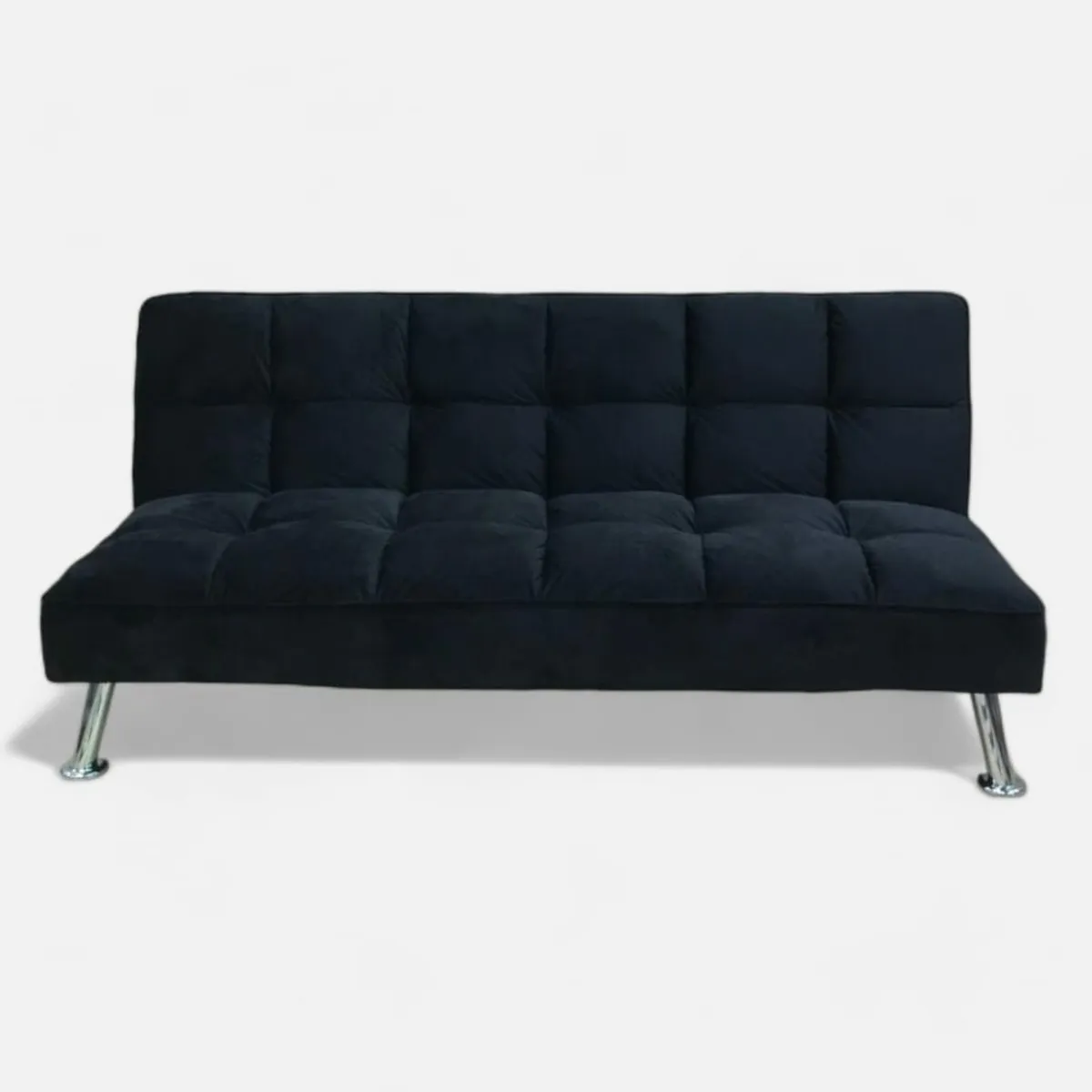 Carlux 3 Seater Folding Sofa Bed – Black Velvet - Image 1