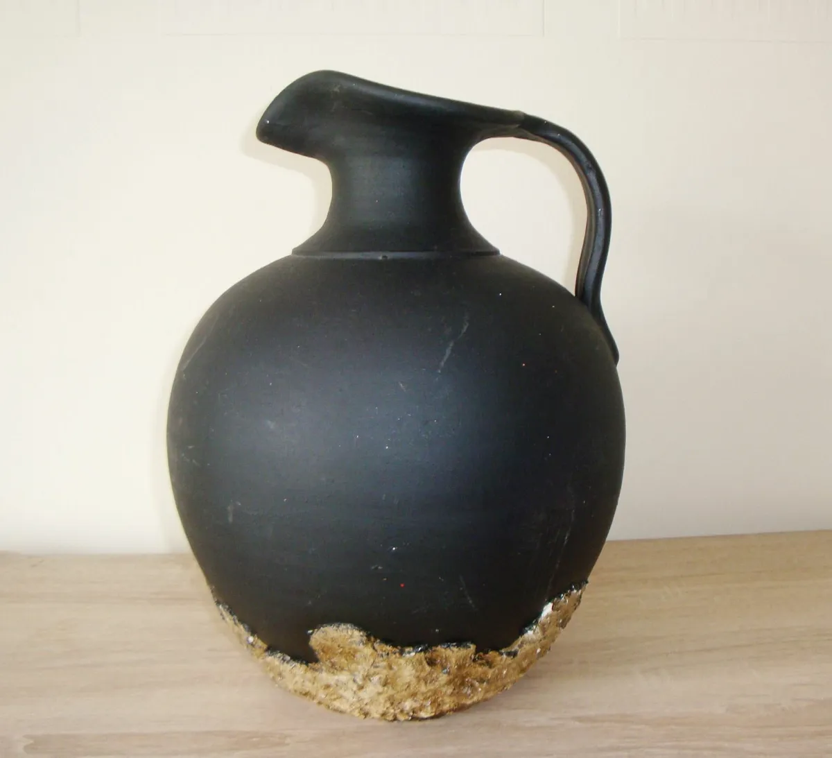 Large black jug vase home decor vintage - Image 1