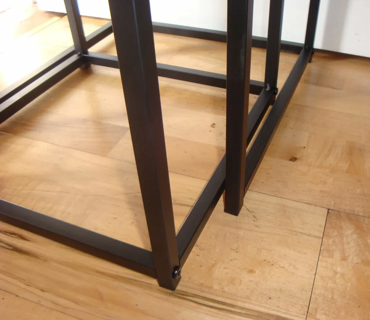 Nest of 2 side tables - black and rustic oak - NEW - Image 3