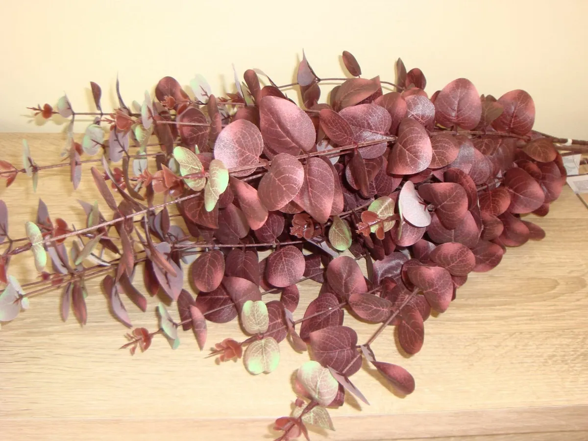 Artificial burgundy eucalyptus stems - NEW - Image 2