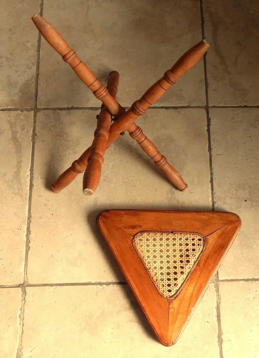 Vintage Folding Handmade Wooden Side Table - Image 4