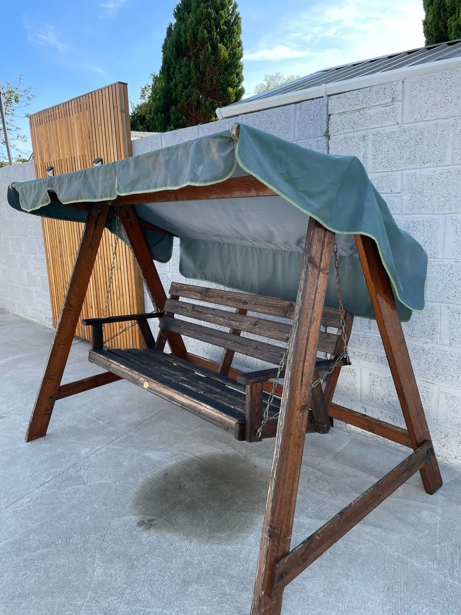Garden Timber Swing Seat with waterproof cover - Image 2