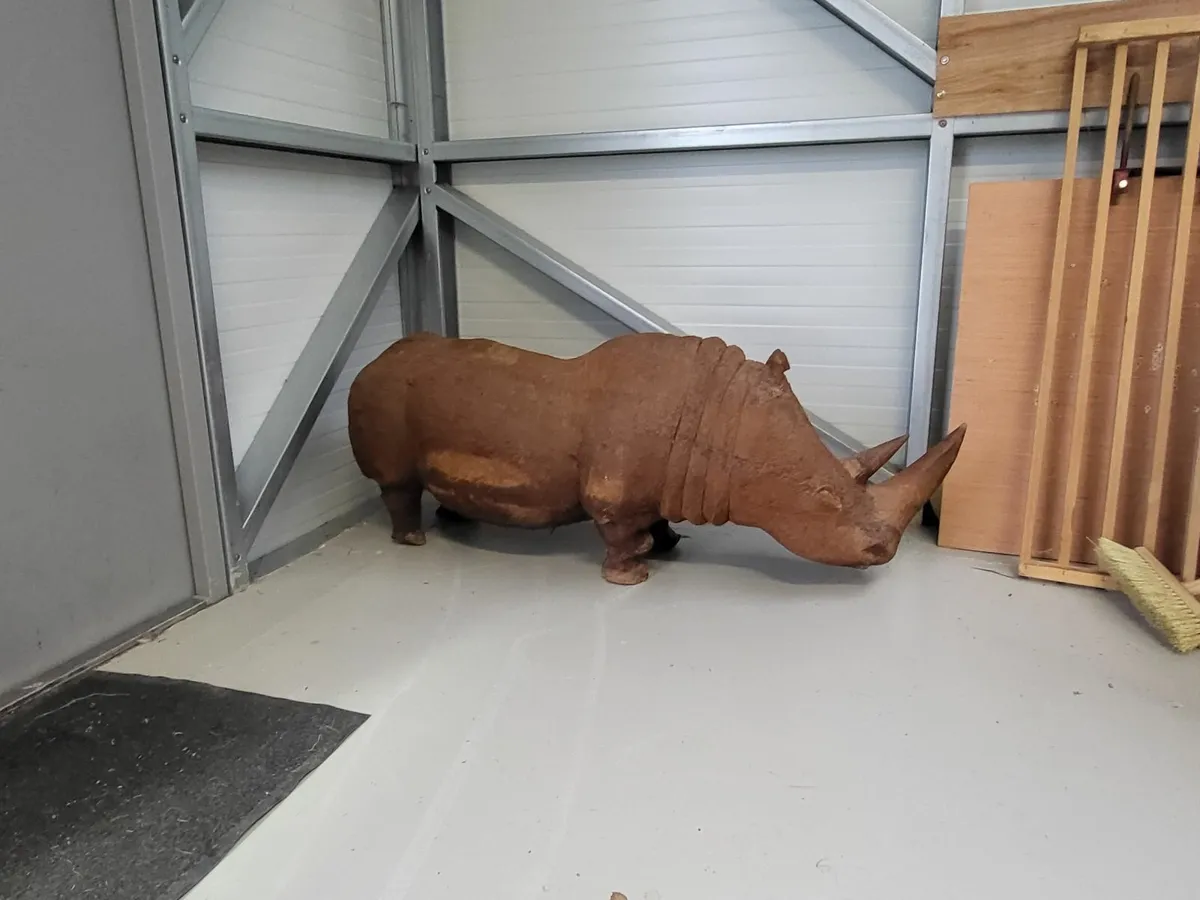 Carved Rhino Sculpture - Image 2