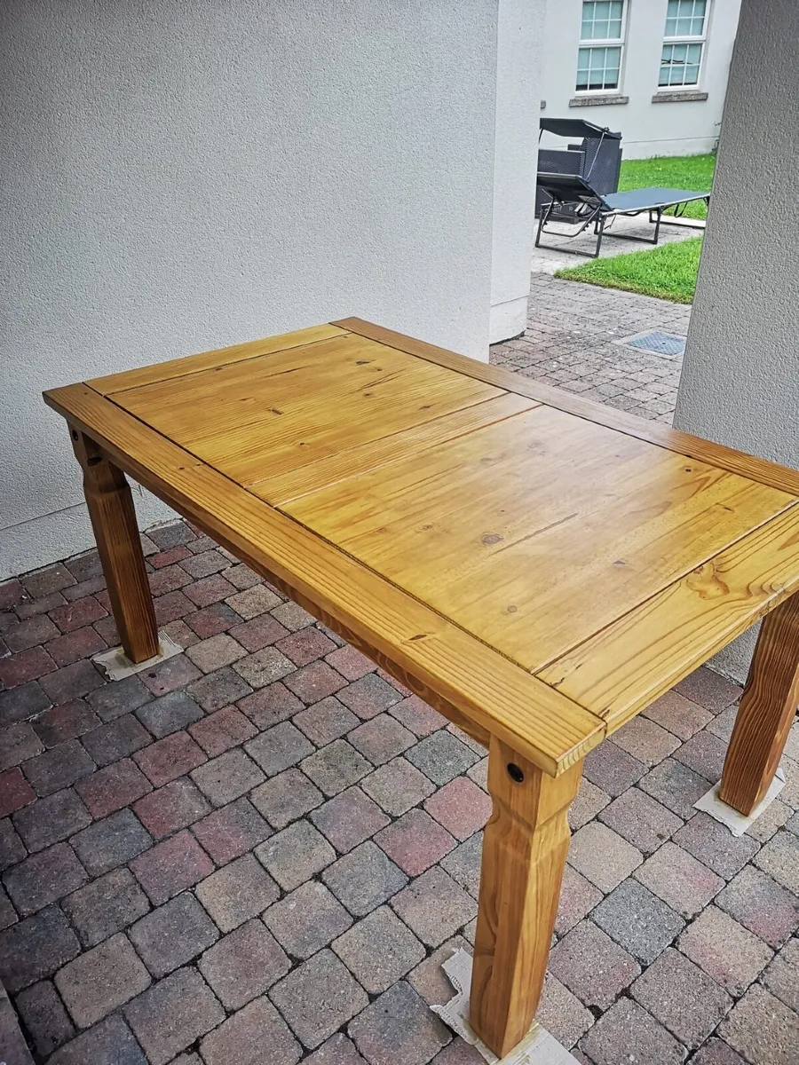 Wooden Dining Table and Six Chairs - Image 2