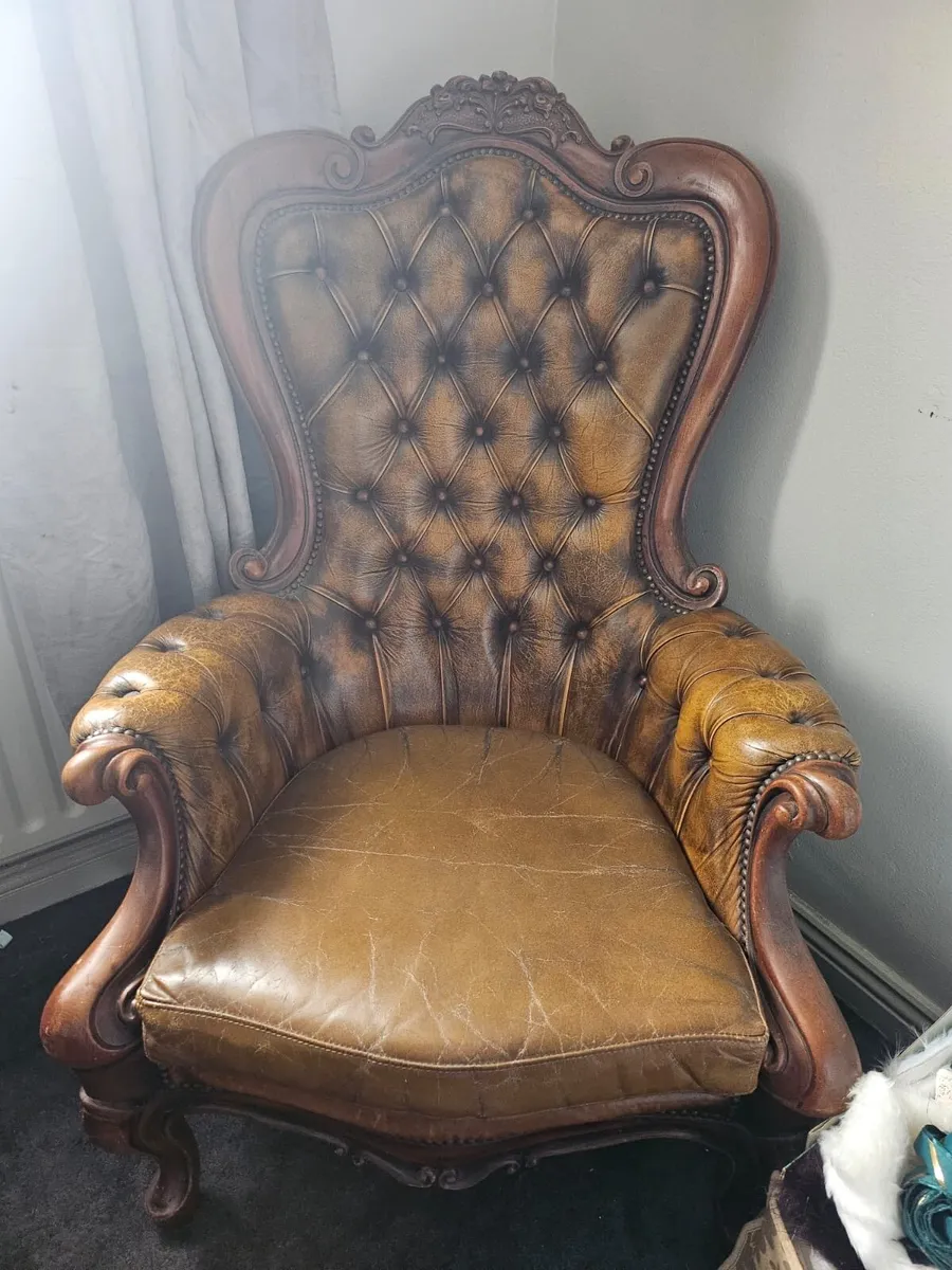 Antique queen anne chair - Image 2