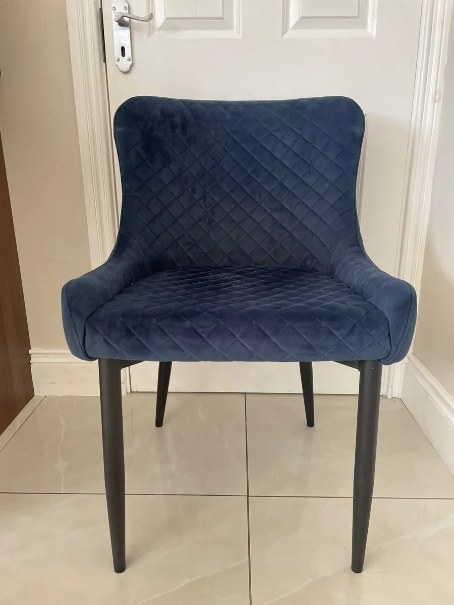 Navy Velvet Dining chair - Image 1