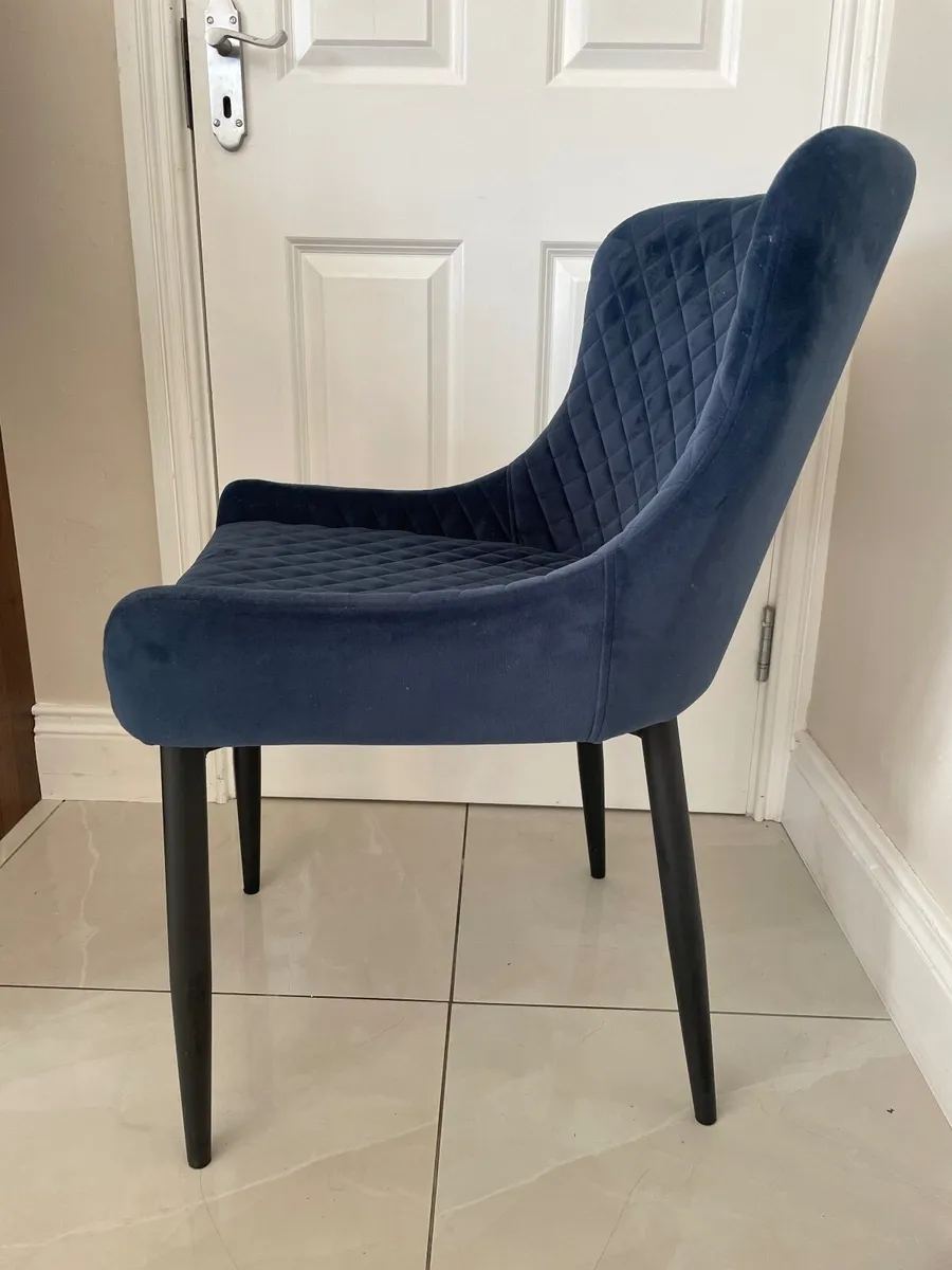 Navy Velvet Dining chair - Image 2