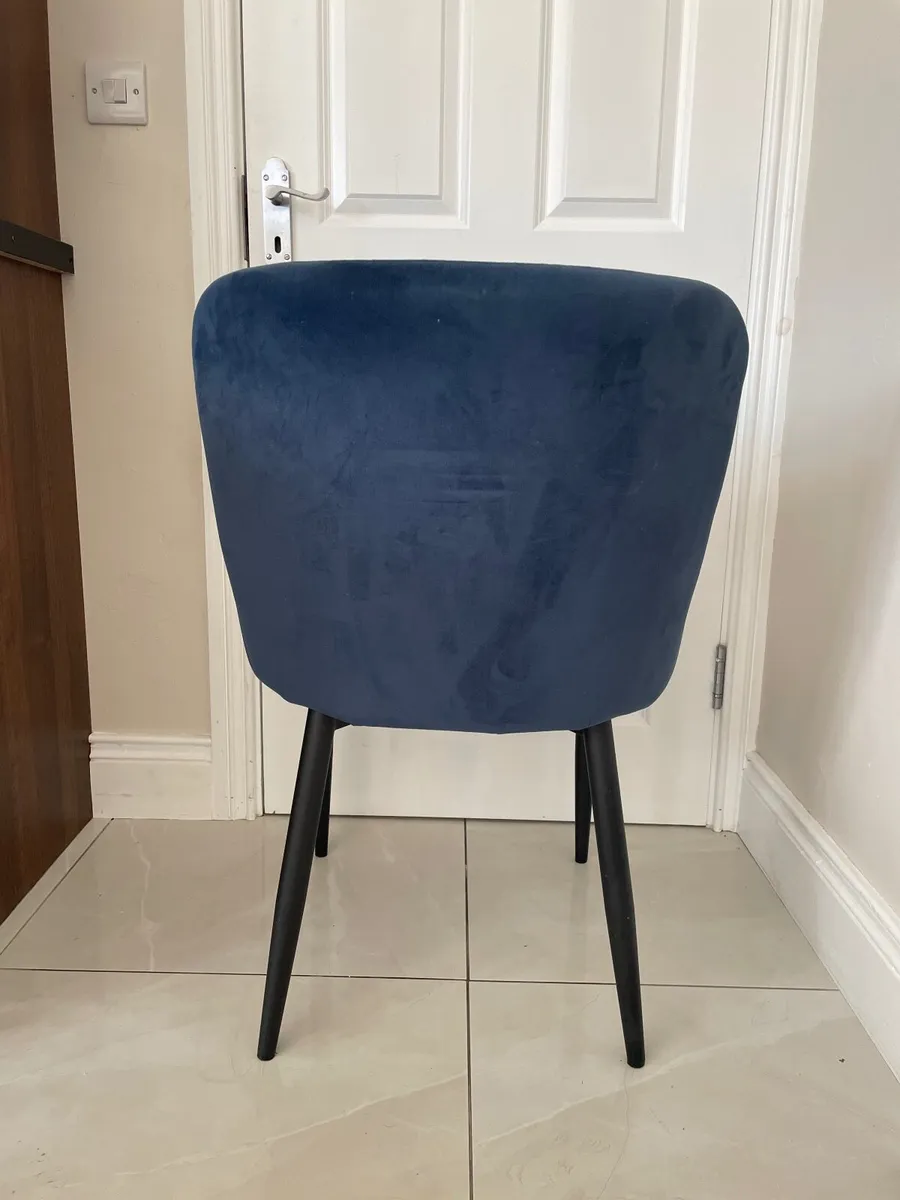 Navy Velvet Dining chair - Image 3