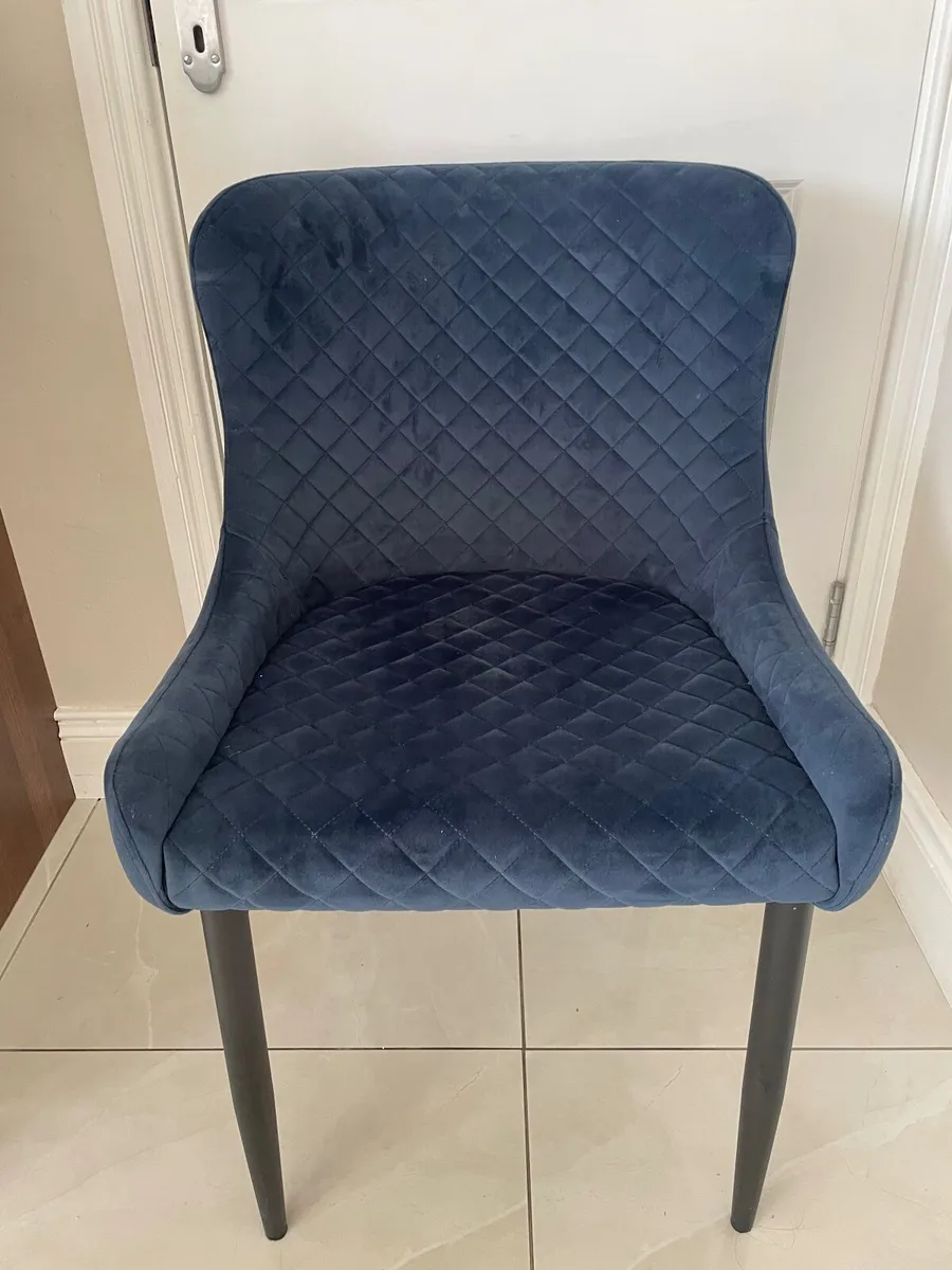 Navy Velvet Dining chair - Image 4