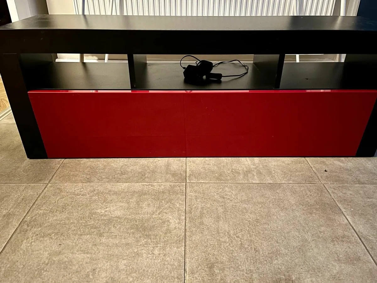 TV Unit Red&Black Illuminated - Image 1
