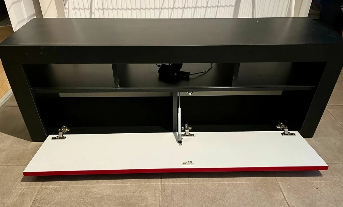 TV Unit Red&Black Illuminated - Image 2