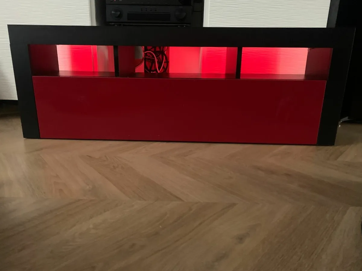 TV Unit Red&Black Illuminated - Image 3