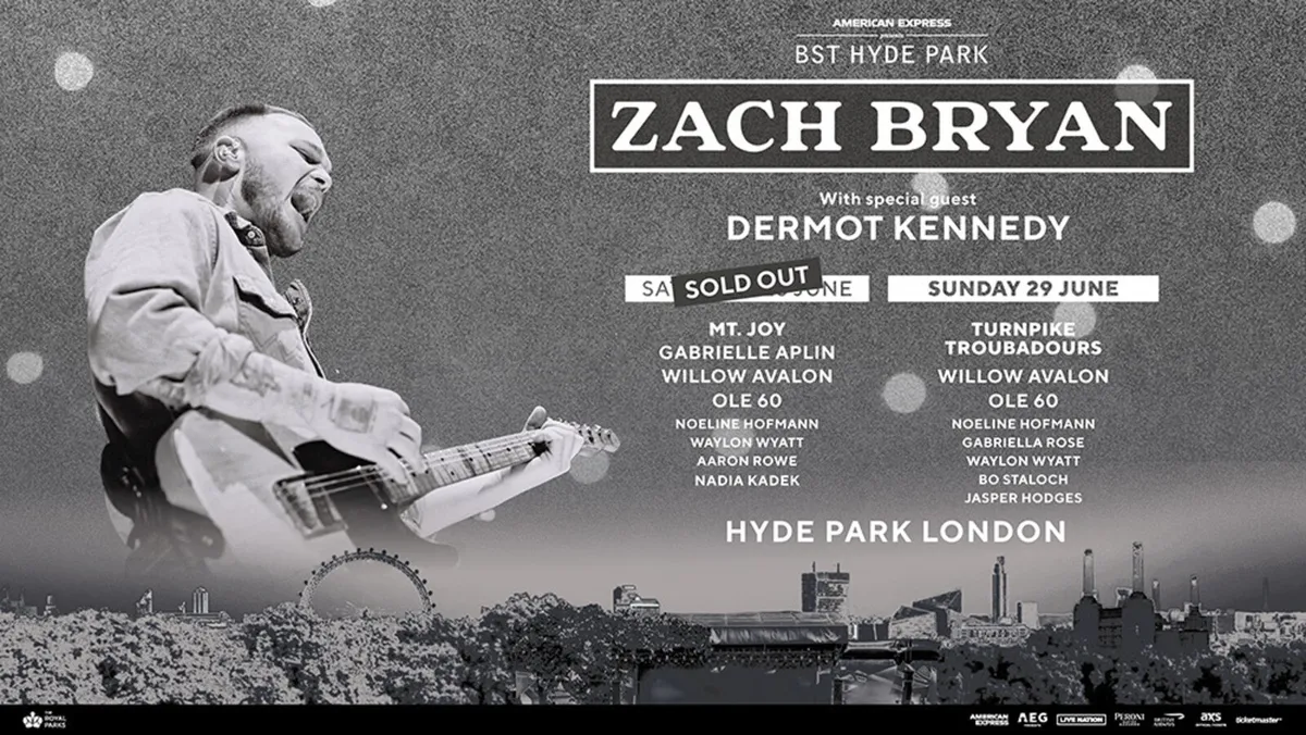 Zach Bryan and Dermott Kennedy Hyde Park - Image 1
