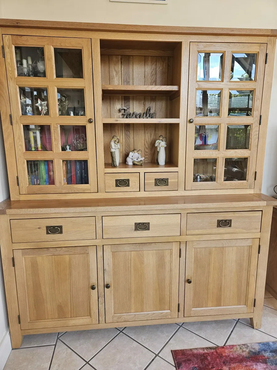 Large Oak Bookcase/display cabinet - Image 1