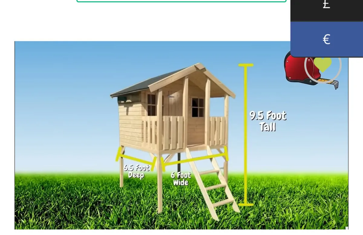 Kids tree house with slide & climbing wall - Image 1