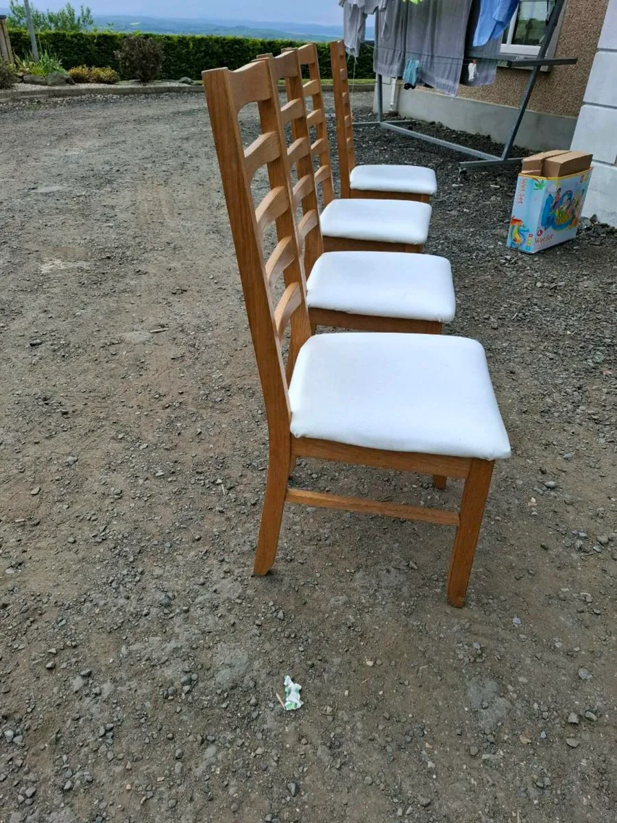 4 x solid oak dining chairs - Image 4