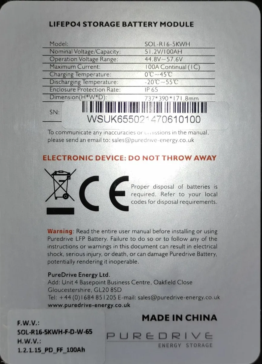 SOLAR PUREDRIVE  5k BATTERY STORAGE - Image 2