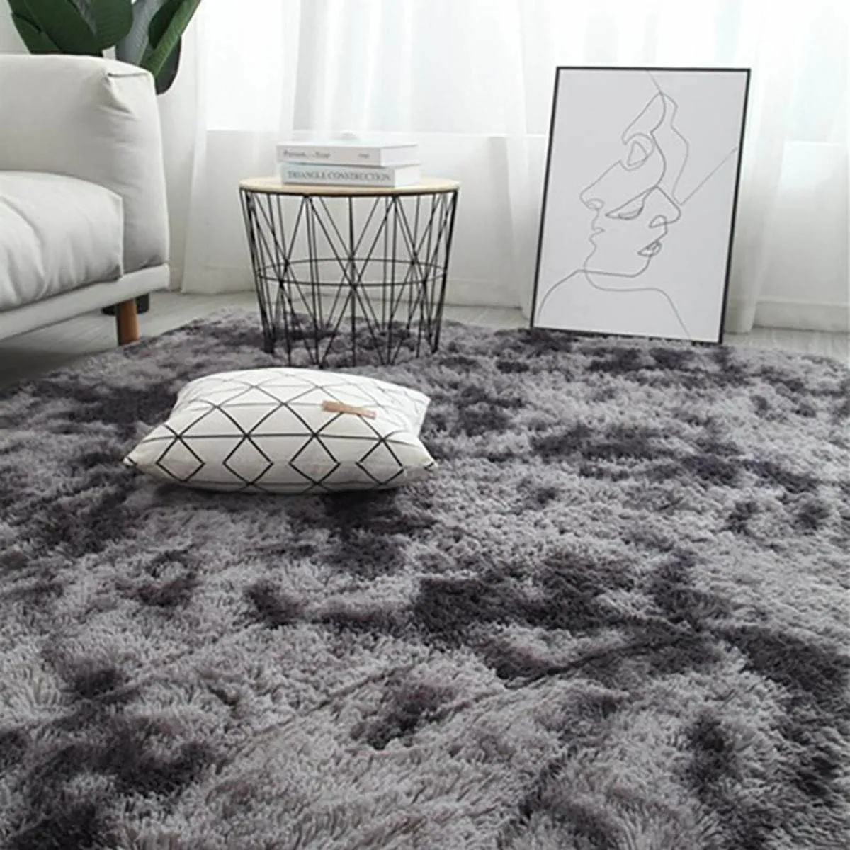 Rugs Soft Bedroom Carpet Living Room Grey160x200cm - Image 1