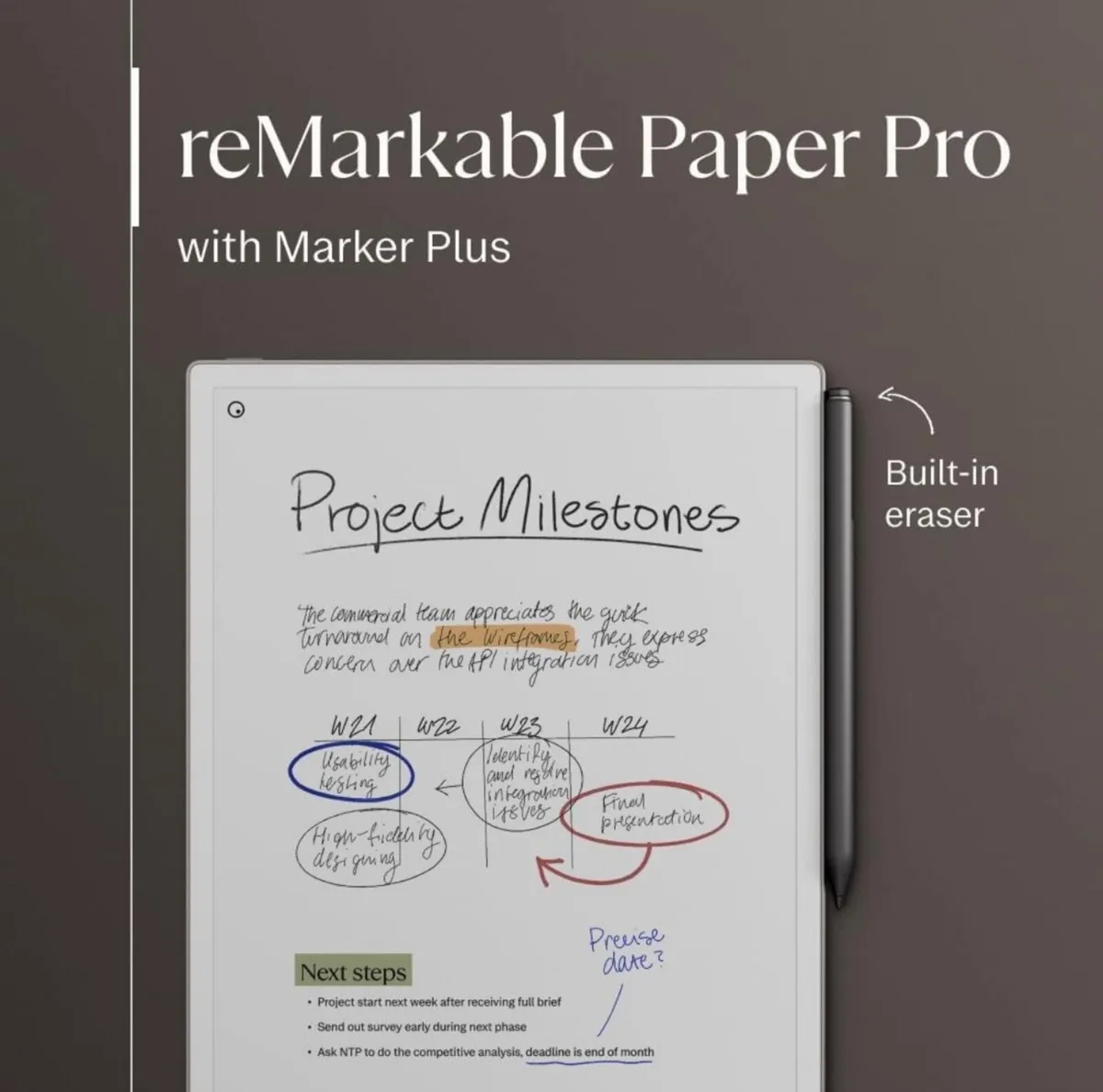 reMarkable Paper Pro | Includes Marker Plus Pen - Image 2