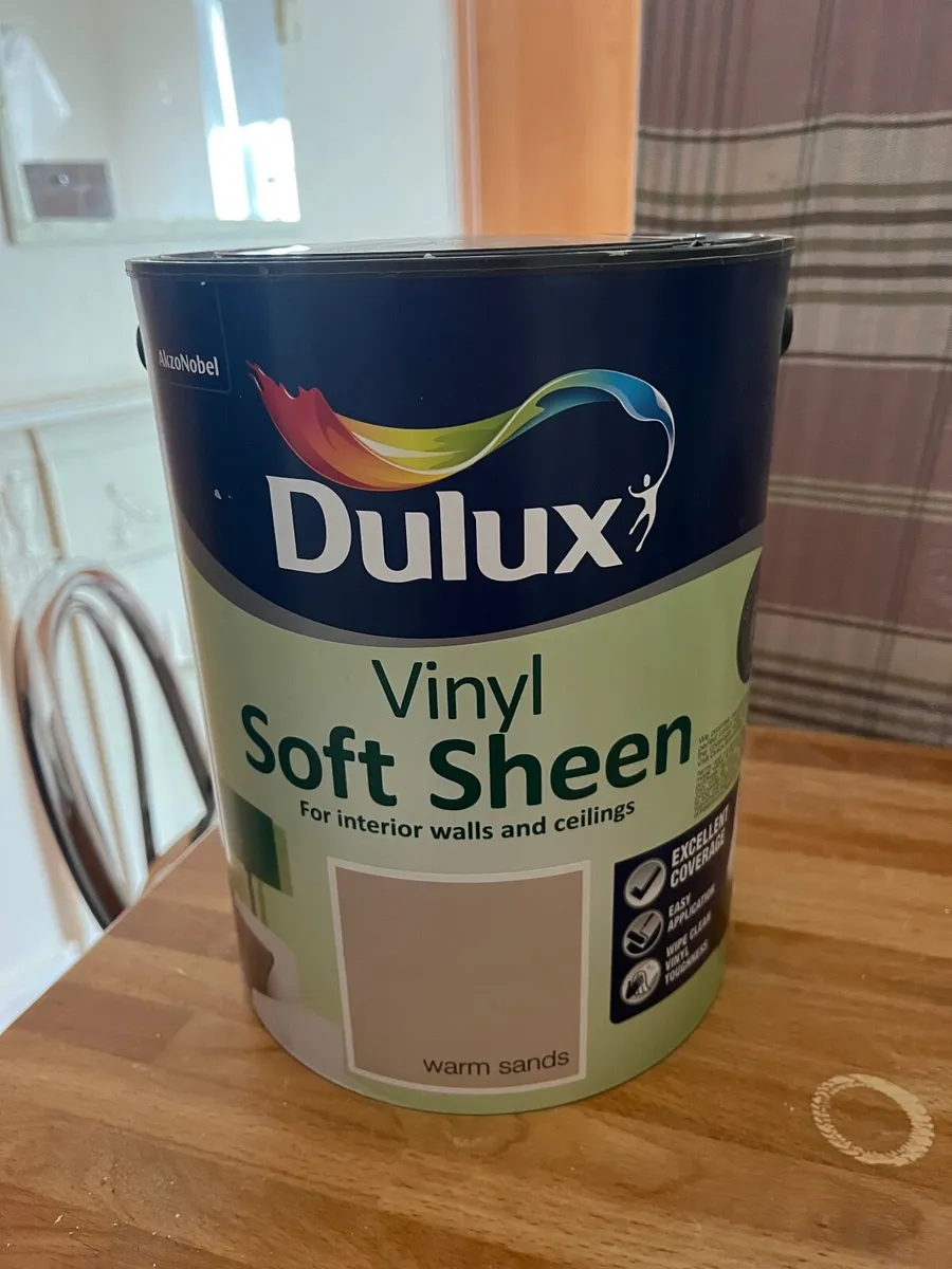 UNUSED-DULUX vinyl soft sheen paint WARM SANDS 5L