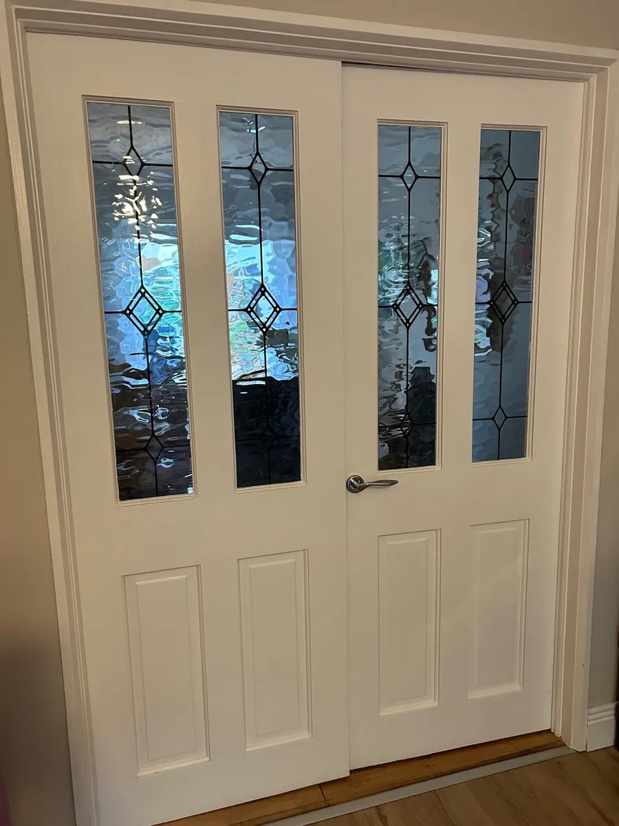 Double doors with feature glass - Image 1