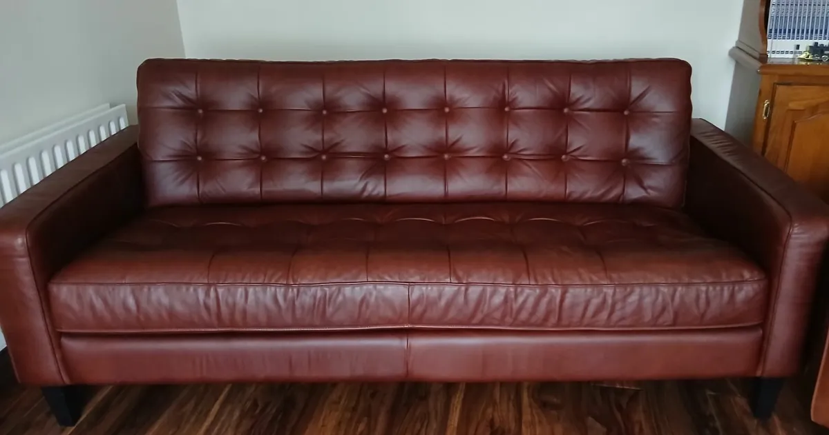 Leather suit 3 seater plus single - Image 1