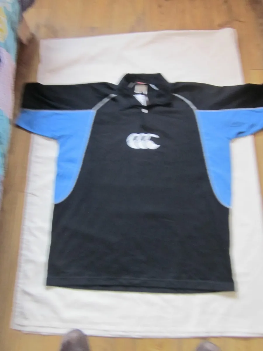 Canterbury big logo uglyblue/black rugby polo 2XL - Image 1