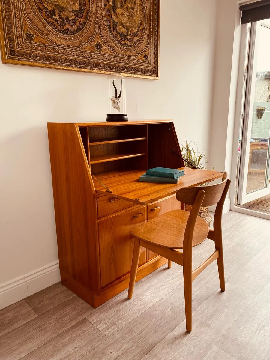 Mid Century Writing Bureau Desk Work Station - Image 2